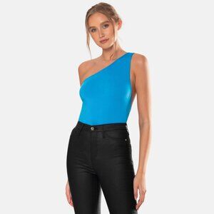 OW Collection Ezra Asymmetrical Bodysuit Back Cut Out Size XL US 12, New w/Tags!